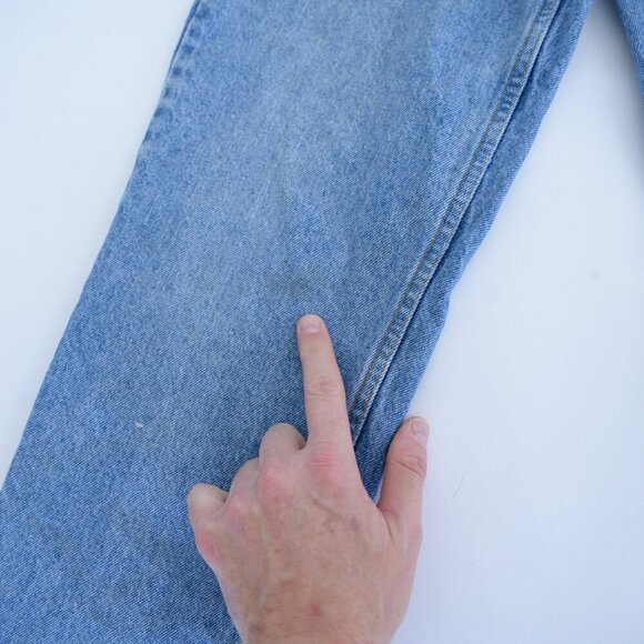 Vintage 90s Levi's 619 Straight Leg Light Stone Wash Blue Denim Jeans - Size 33 - Picture 14 of 16